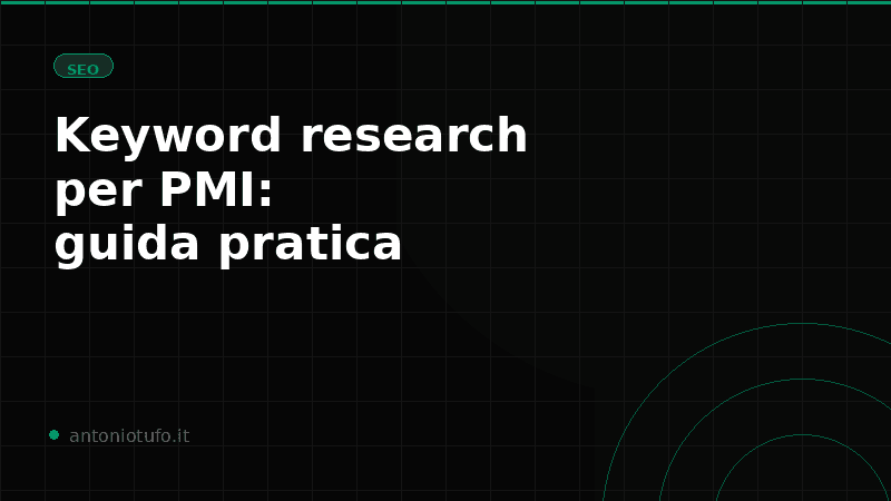 Schermata di ricerca Google con suggerimenti automatici su laptop, rappresentazione della keyword research per PMI